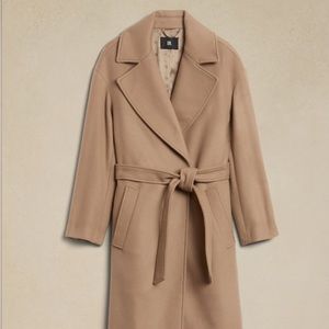 Banana Republic PURA OVERSIZE WOOL-CASHMERE WRAP COAT size Medium